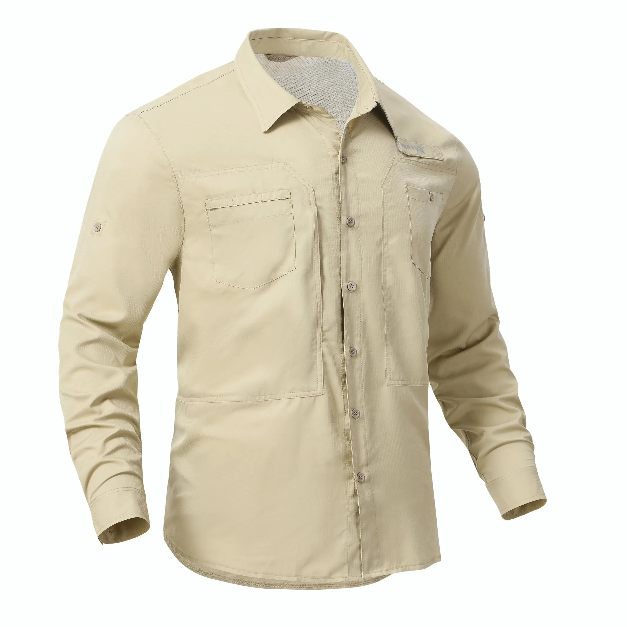 Men's Casual Fishing Shirts Cargo Hiking Shirt Long Sleeve U Neck  Collar Thickened Fleece Autumn Season Wide Fit