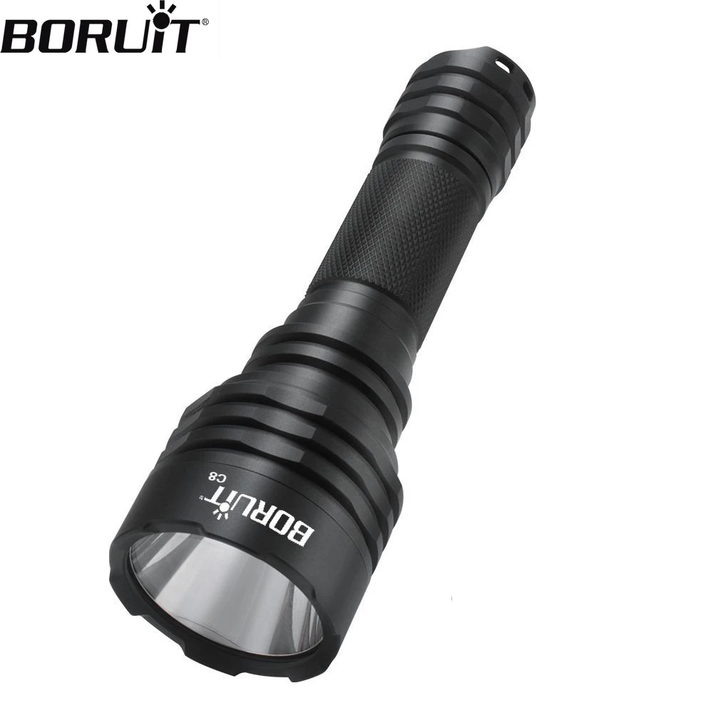 BORUiT 고출력 LED 손전등, 매우 밝은 2000LM 1000M 장거리 NM1 LED 스포트라이트, 18650 토치 캠핑 랜턴 라이트