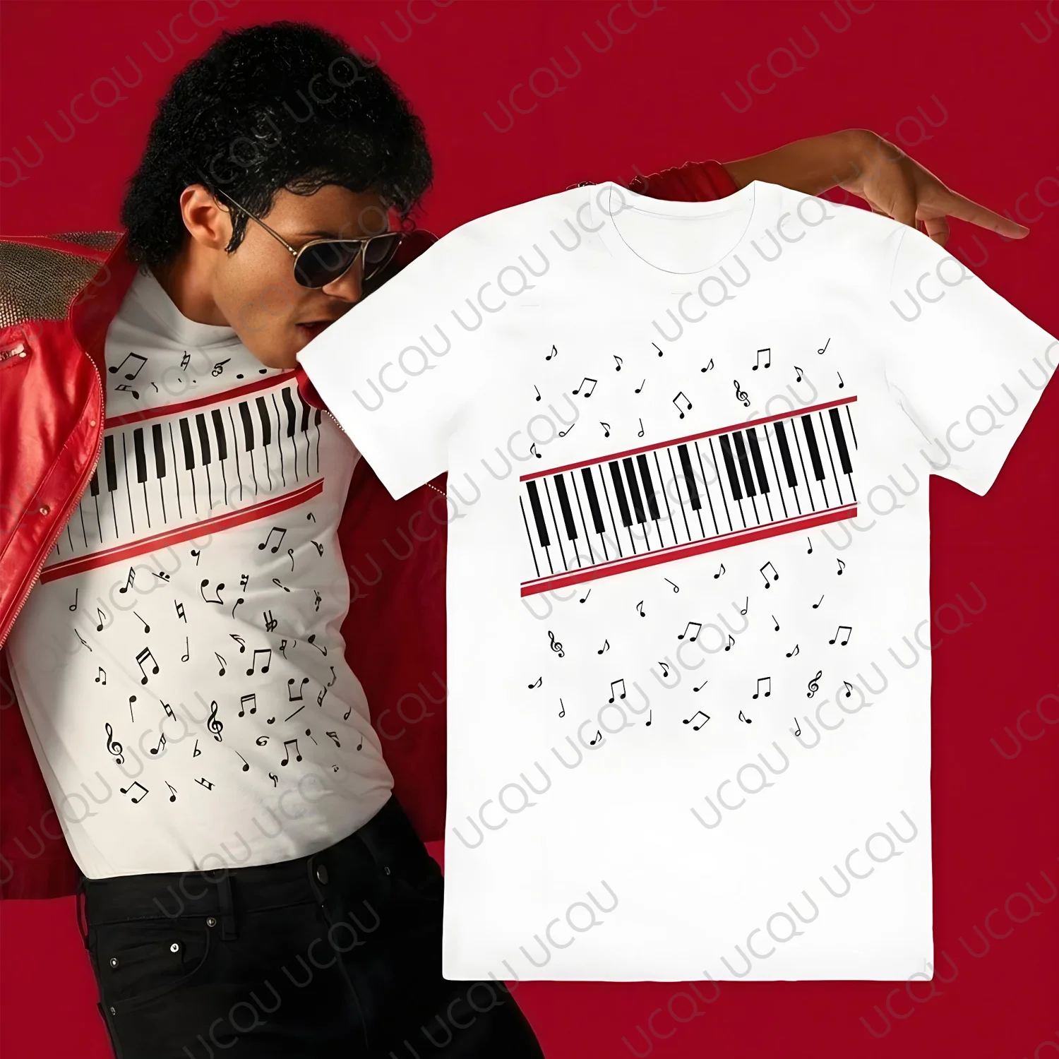 2026 New Summer Unisex Michael J Beat It Piano Keys Graphic T Shirt Pop Music King Vintage Comfort Colors Adult/kids Tee