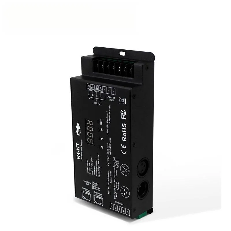 DMX512 decoder 4-channel RGBW controller constant voltage function lighting engineering DMX sub-controller