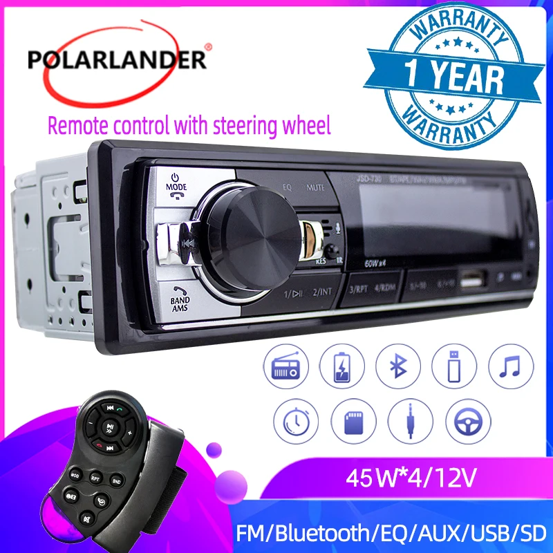 

Автомобильная магнитола PolarLander, 1 DIN, Bluetooth, MP3