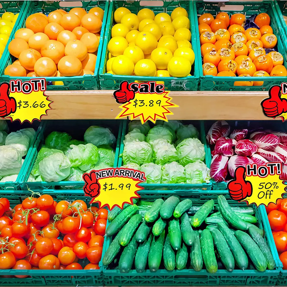 250Pcs Premium Price Labels Burst Design Permanent Marker Retail Shop Shopping Mall Promotional Sale Signs Yard Sale