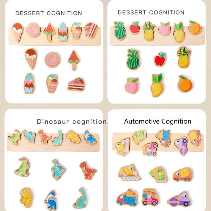 教育赤ちゃんのおもちゃ漫画木製パズル分類おもちゃ子供の学習ギフト 15UB
