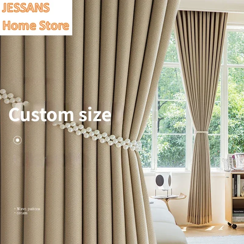 

Blackout Curtains for Living Room Luxury Bedroom Thickened Cotton Linen Hotel Custom Fashion Simple Home Decoration Window Door