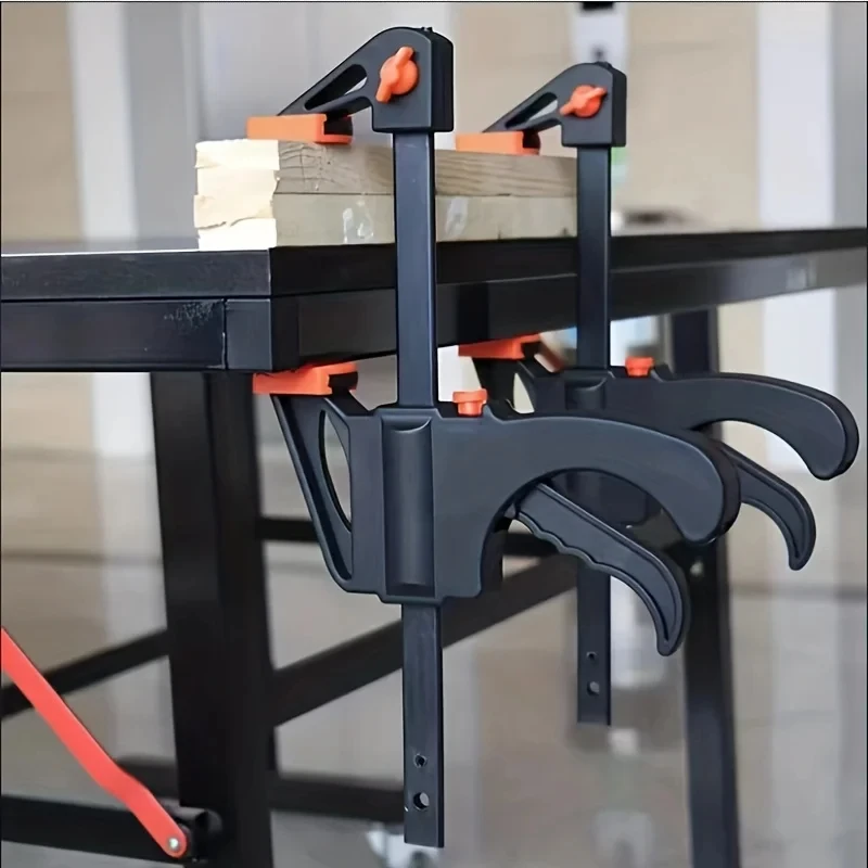 4' Woodworking Clamp 1/2Pcs Set Fixed Type Quick Ratchet Release Speed Extruded Nylon Work Bar Kit Spreader Gadgets DIY Portable image 6
