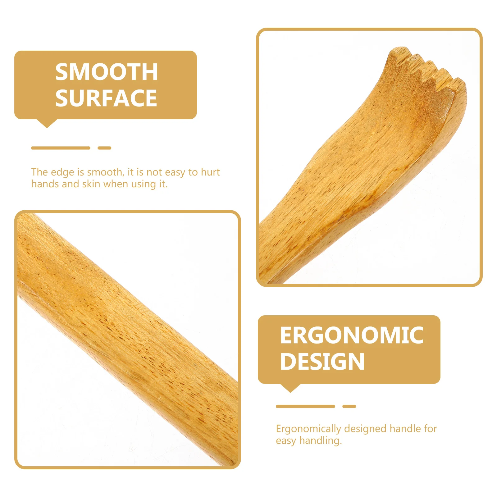 Ergonomiczny drewniany drapak do pleców, masażer, wytrzymały, nierdzewny uchwyt, łagodzący swędzenie skóry, drapak do pleców.