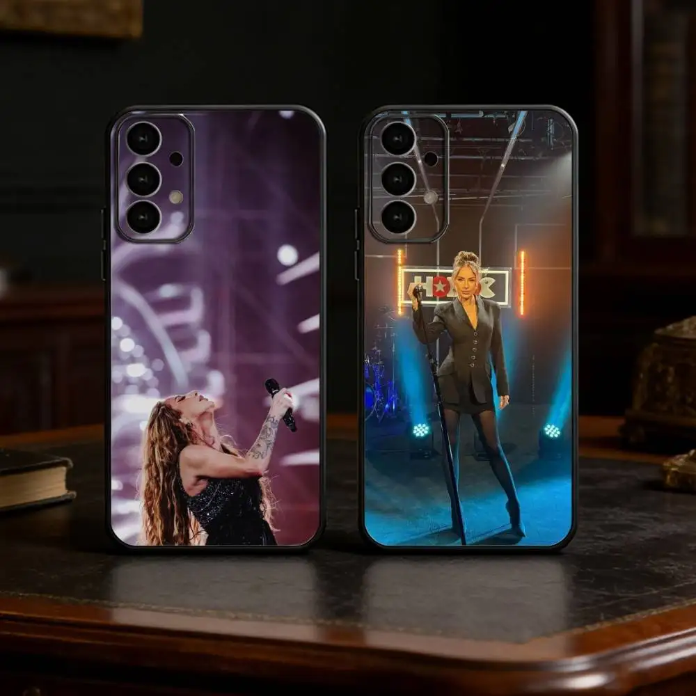 Funda para Teléfono Singer A-Anna A-Asti para Samsung S25,24,21,22,23,30,Ultra,20,Plus,Fe,Lite,Note, Negra Suave