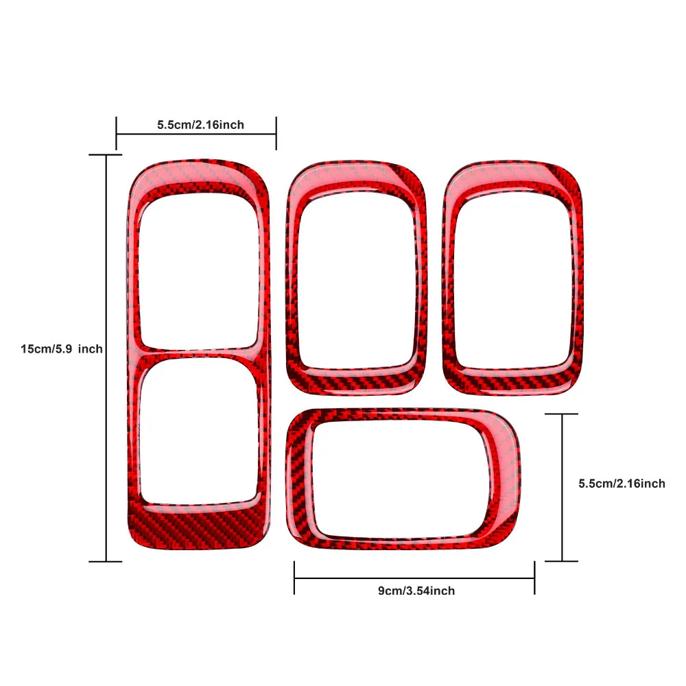 Real Soft Carbon Fiber Sticker For Porsche Cayenne 2003 2004 2005 2006 2007 2008 2009 2010 Window Lifting Button Frame Panel image 6