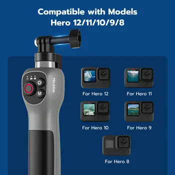 TELESIN 水下自拍棒 防水潛水可伸縮自拍棒 無線遙控 適用於 GoPro Hero 8 9 10 11 12 13 10 最佳銷售 GoPro8 - №8
