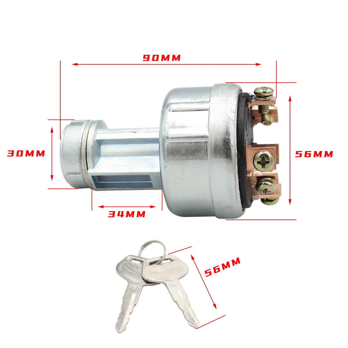 6-pod agricultural vehicle, tractor, truck, lawn mower, ignition switch