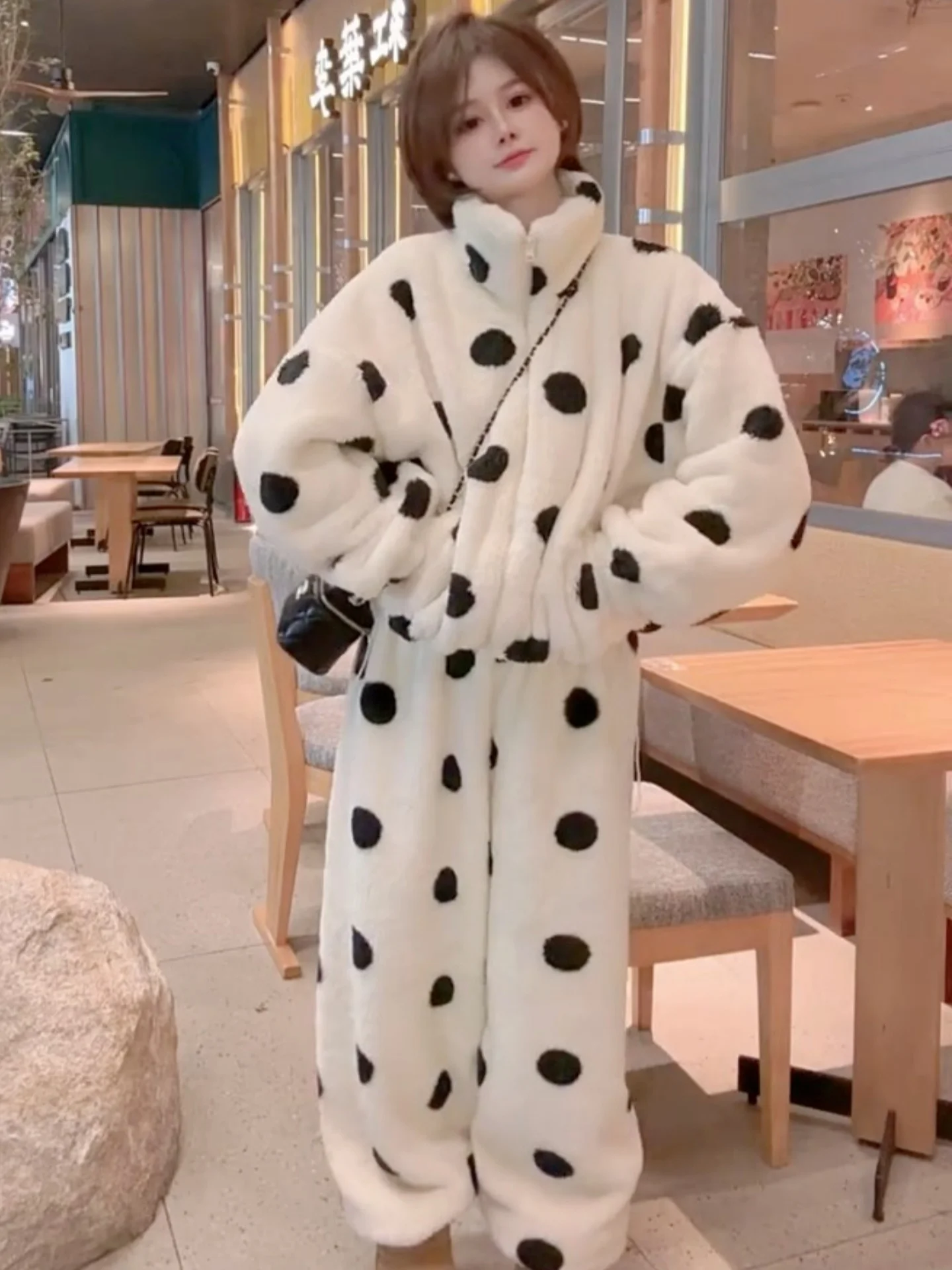 

Женский комплект пижам из кораллового флиса с флисовой подкладкой, теплая домашняя одежда с длинными рукавами и брюками, новинка зимы