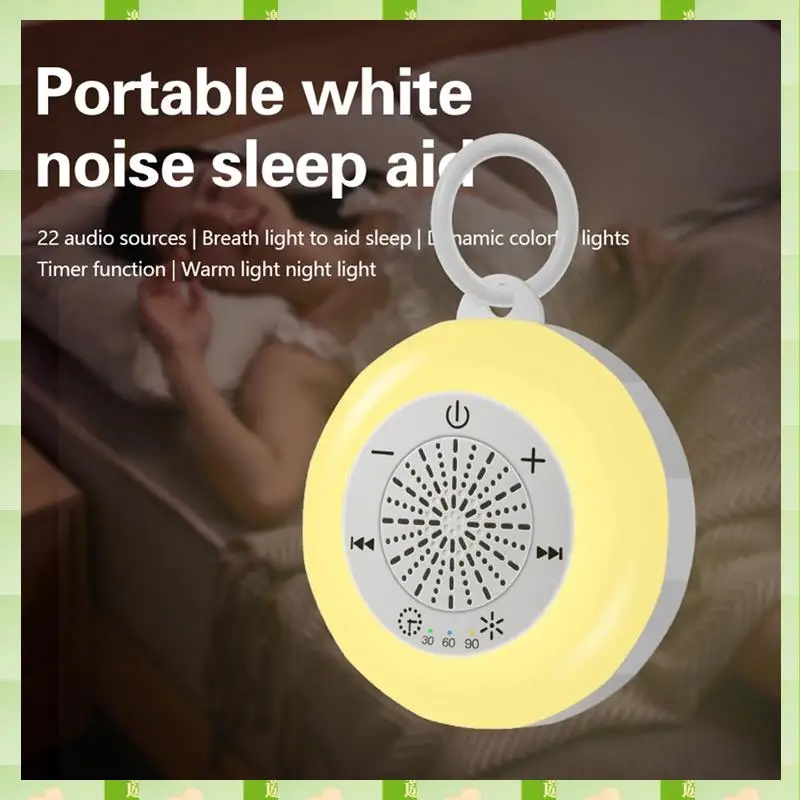 2025 White Noise Sound Machine Kids Sleep Sound Player With Colorful Light Timer Noise Player Timed Shutdown For Baby Adult,Whit