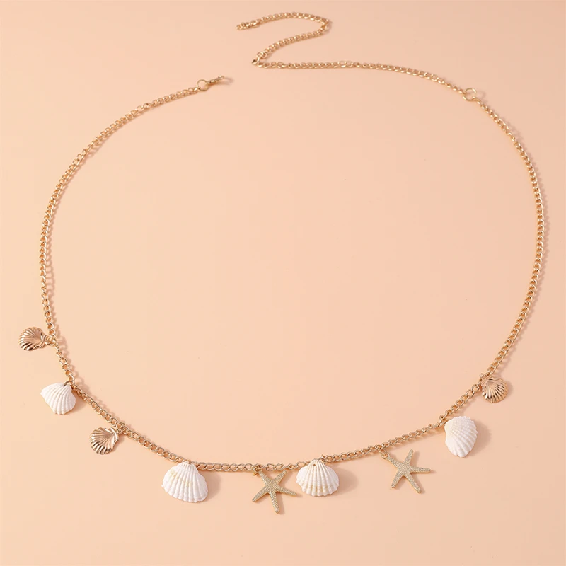 Fashion Starfish Shell Waist Belly Chain for Women Summer Beach Sexy Waistband Bikini Girls Holiday Jewelry Gifts