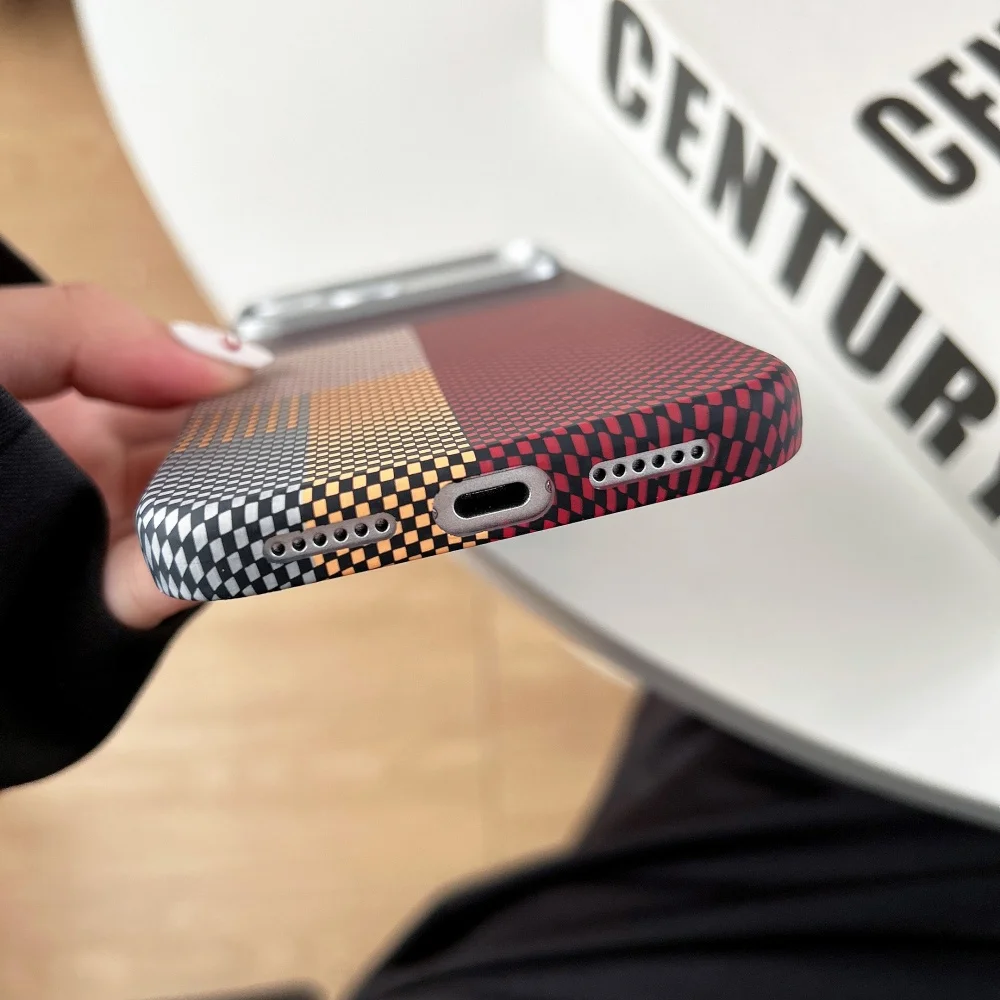 Dünne Carbonfaser für MagSafe Magnetische Handyhülle für iPhone 18 14 15 16 17 Pro Max Kabelloses Laden Schlanke Stoßfeste Hartschale – Detail 10