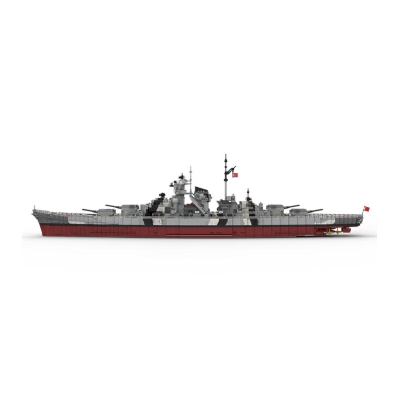 New 7164PCS WW2 German Battleship Cruiser Model World Military Building Blocks Toys for Kids Weapon Bricks Gifts Boys