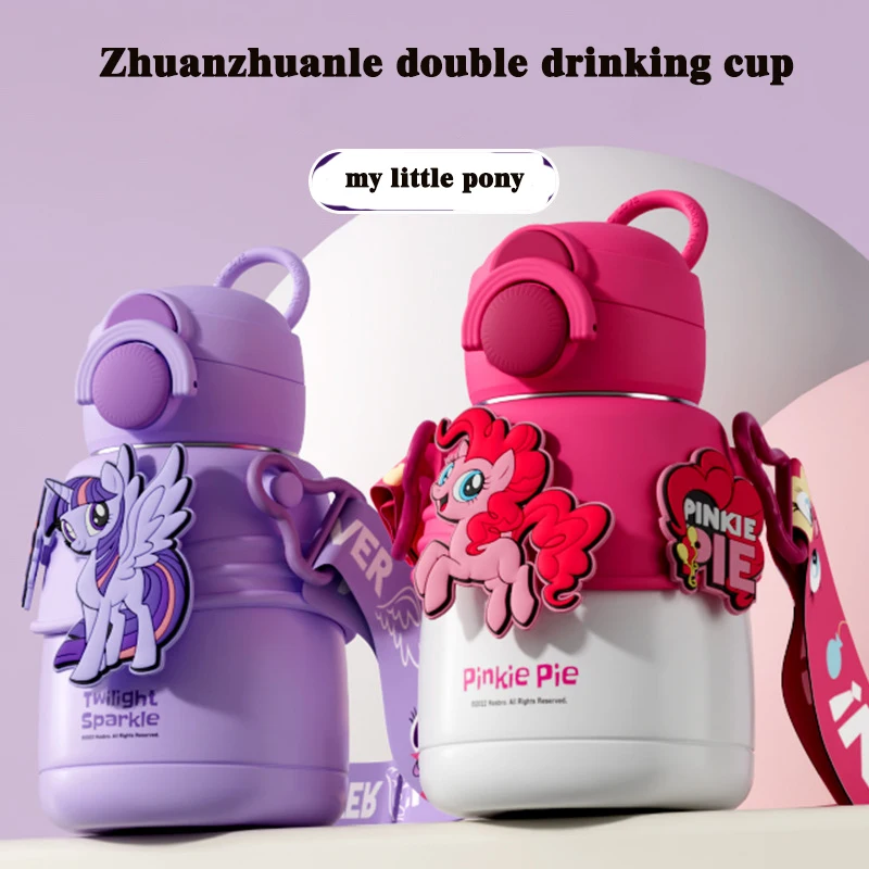 

Детский термос Kawaii My Little Pony, чашка из пищевой нержавеющей стали 316, соломинкой, чашка для детского чайника для детского сада