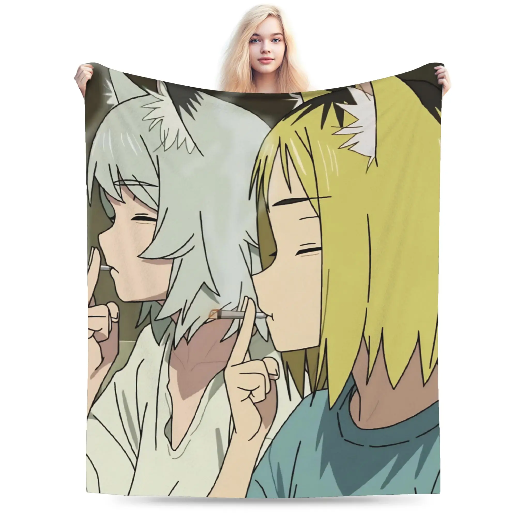 C-Chainsmoker Cats Print Blanket For Men Women Super Soft Cozy  Throw Blankets for Living Room 50x60 Inches Multi-size