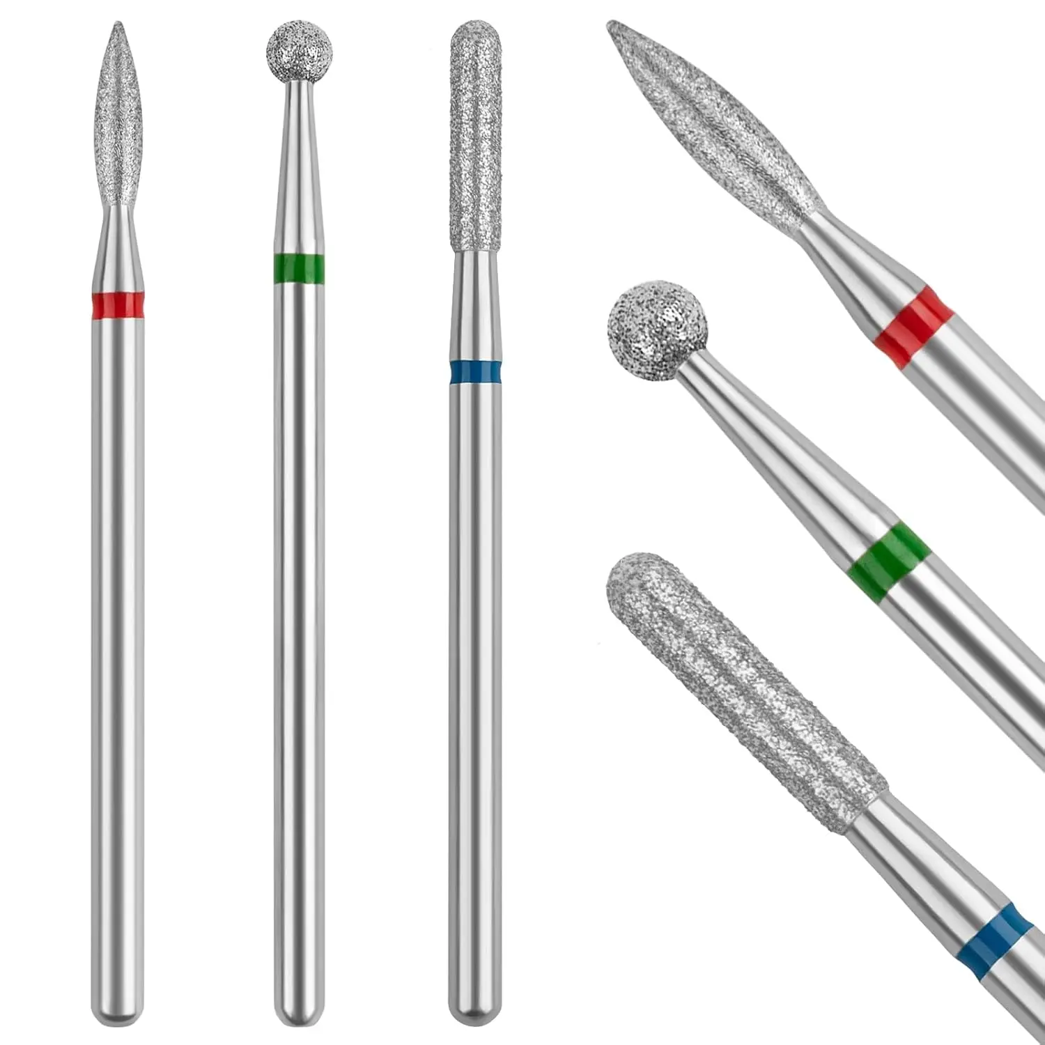3 Stück Diamant-Nagelbohrer, Unter-Nagel-Reiniger, Nagelhautentferner, Nagelpflege-Zubehör für Nageltechniker