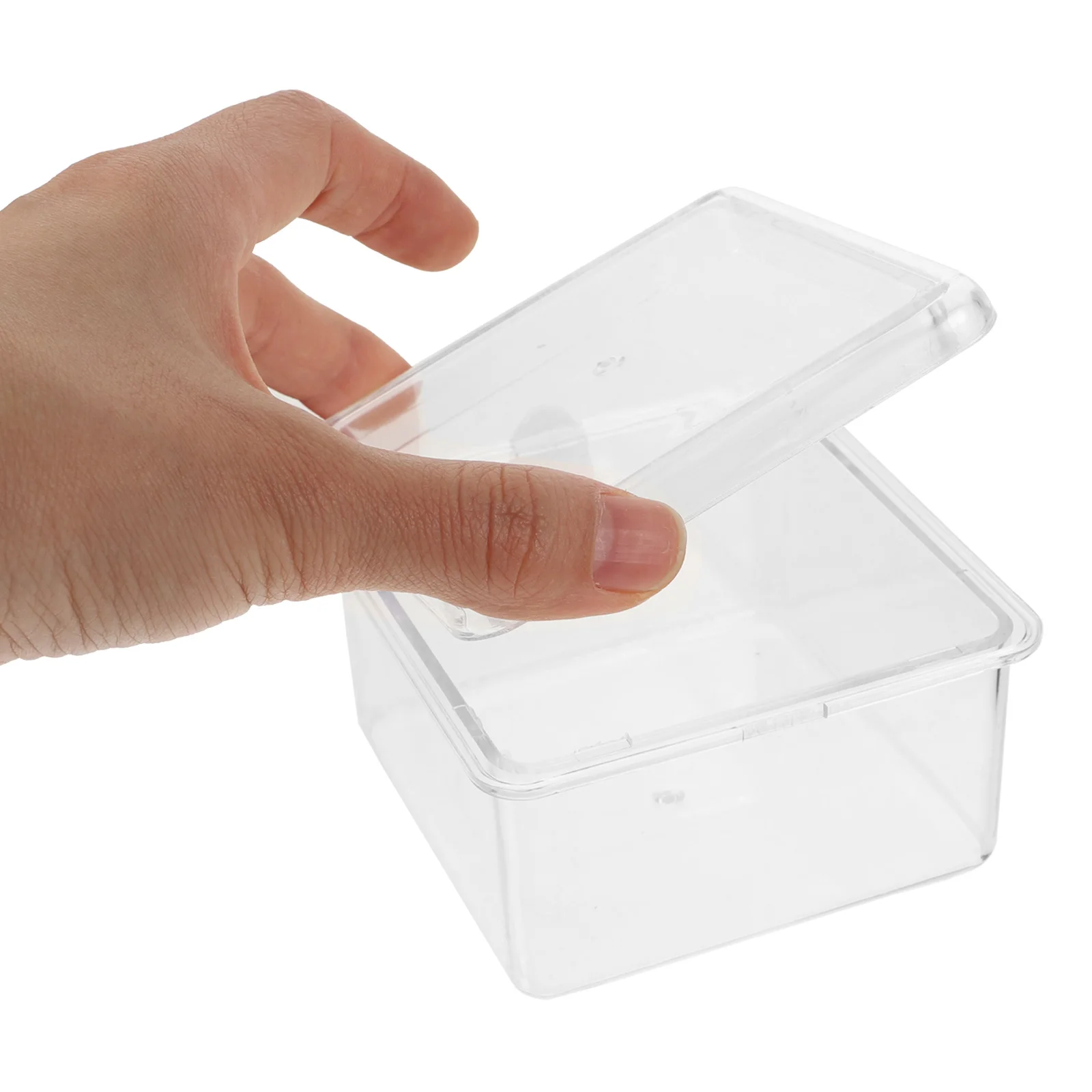 

2Pcs Transparent Jewelry Boxes Ring Earring Storage Organizer Portable Paperclip Holder Small Boxes for Desk Travel