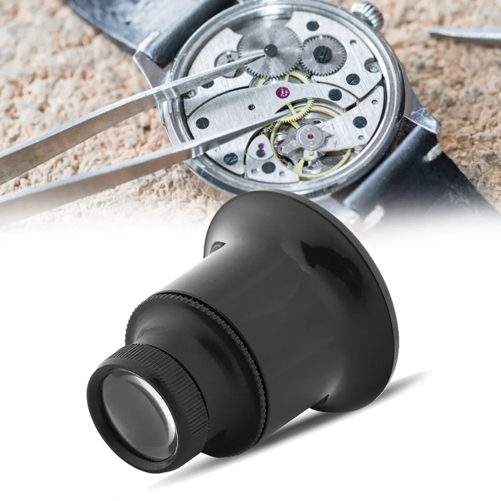 Professional Black Color Eye Magnifier Loupe Plastic Shell Small Size Magnifier Lens Magnifying Glass Loupe Watchmakers Use