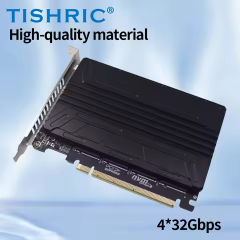 4*32Gbps M.2 NVME SSD PCIE X16 Adapter Card PCI-E 5.0 4.0 X16 SSD NVME M2 M-KEY RAID Expansion Card Support 2230/2242/2260/2280