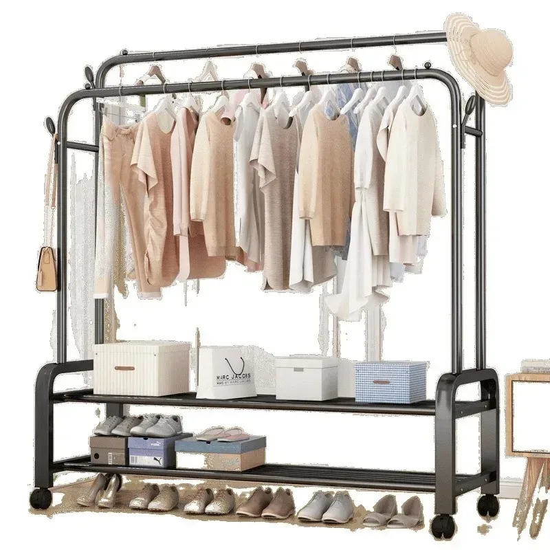 

Single pole drying rack floor-to-ceiling simple household bedroom