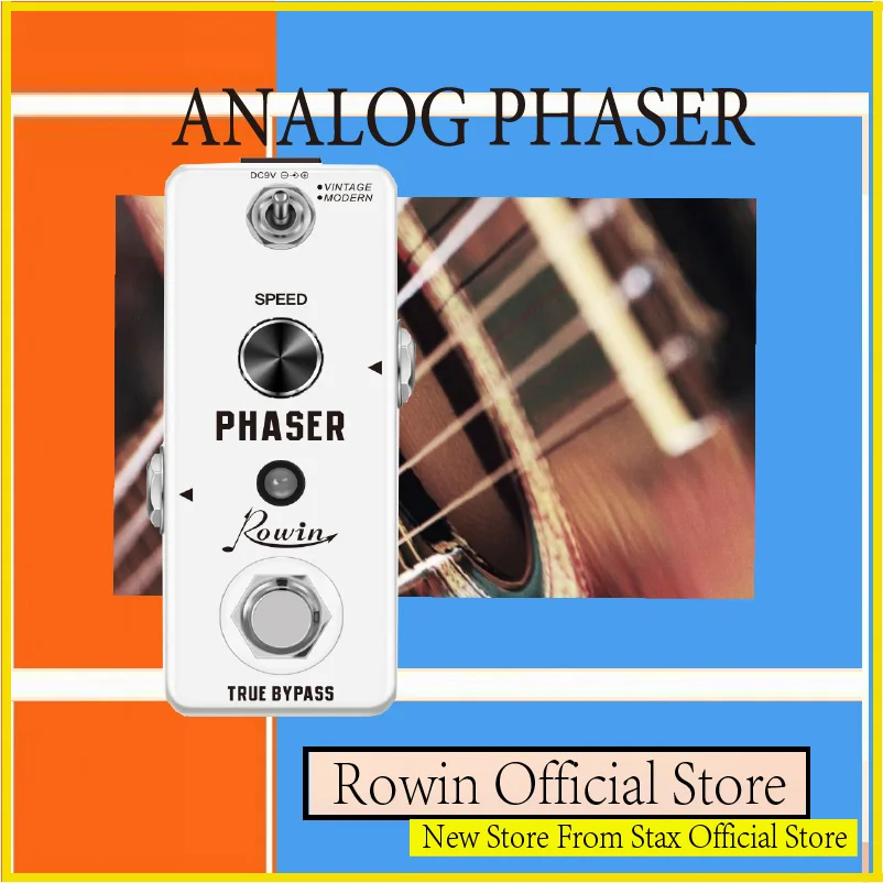 Rowin LEF-313 Phaser Pedal Analog Phase Effect Pedal For Electric Guitar Vintage & Modern Modes With Mini Size True Bypass