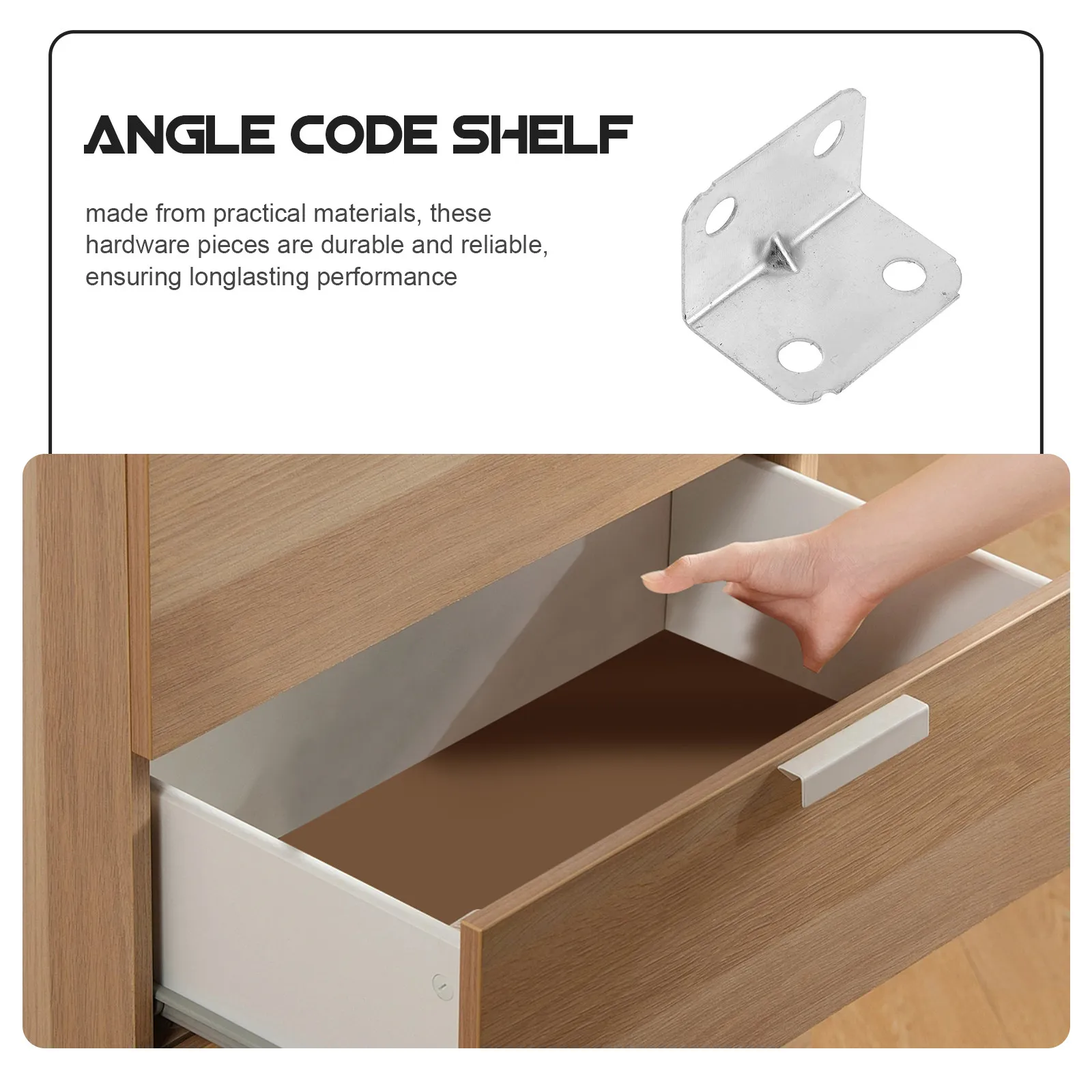 100Pcs Small L Brackets 3410 Angle Bracket Corner Brace for Wood Furniture Table Top Fastener Shelf Support Countertop Joint