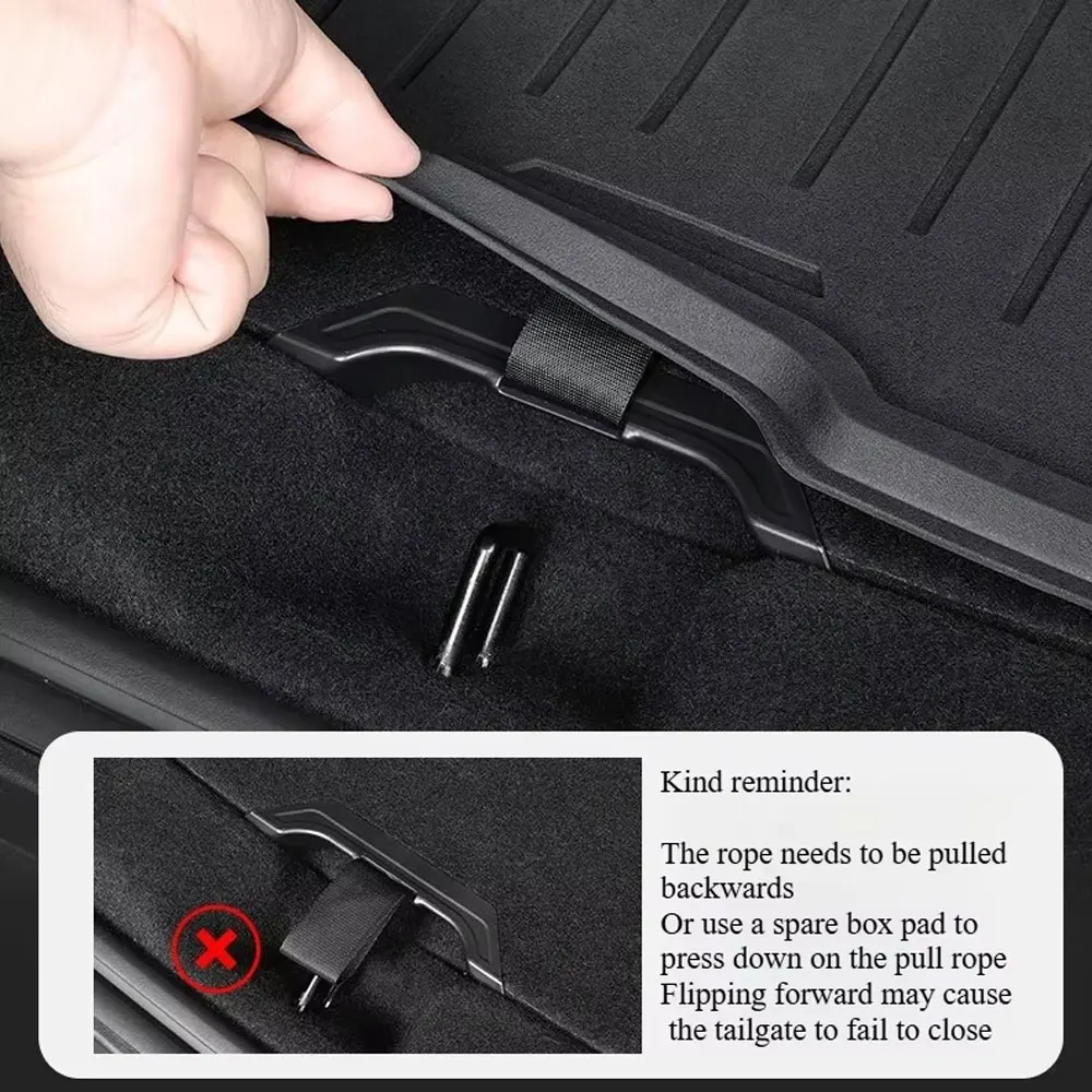 2Pcs Car Rear Trunk Rope Draw String Hook Loop Organizer For Tesla Model Y Juniper 2025 2026  Interior Accessories