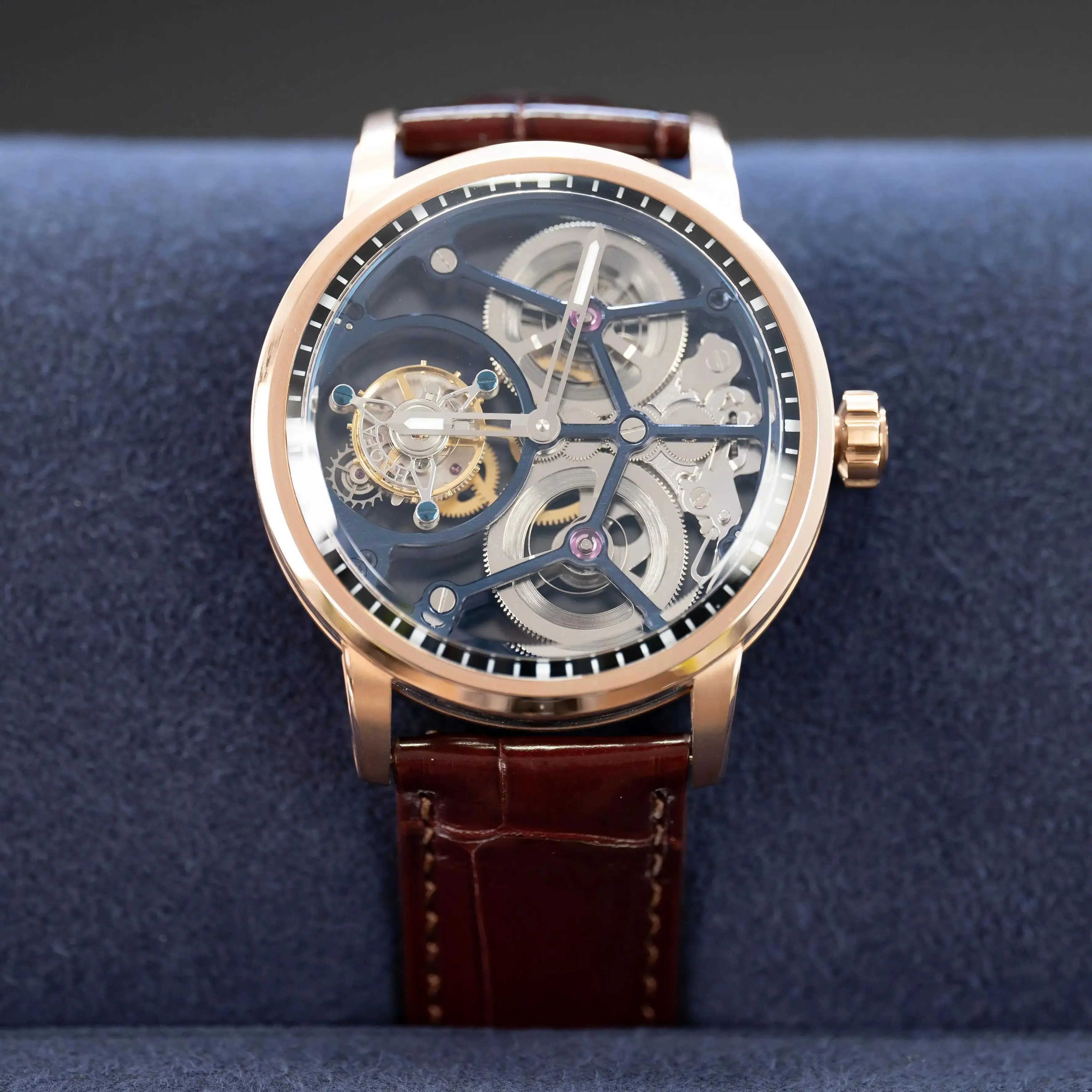Haofa Skeleton Flying Tourbillon Mens Watches Transparent Case Sapphire Hollow Movement Manual Mechanical Wristwatch Luxury 1945