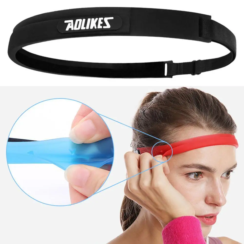 

Elastic Head Sweatband Soft Silicone Running Yoga Cycling Sweat Band For Men Women Fitness Basketball Tennis Headband V5S0