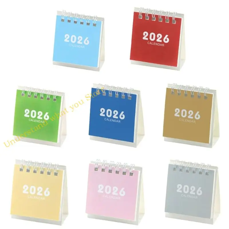 

J60A Portable 2026 Desktop Calendar 17 month Runs from Aug 2025 to Dec 2026 Small Tabletop Calendar Planner for Office Home