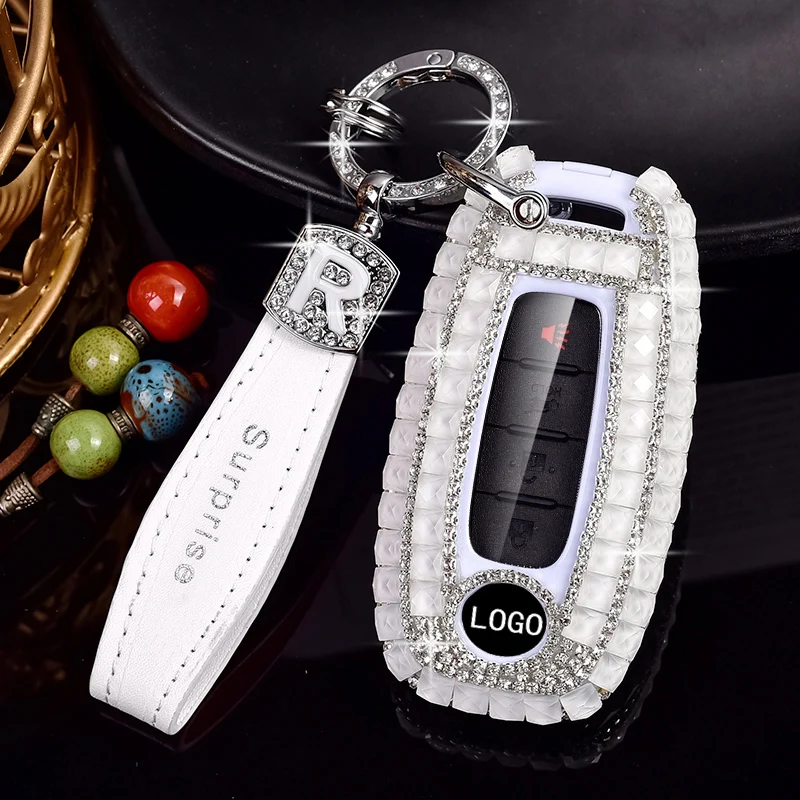 Fashion Luxury Women's Sparkling Rhinestone 2023-2024 For Nissan For Rogue Key Fob Cover For Pathfinder X Trail 285E3 7LA6A For