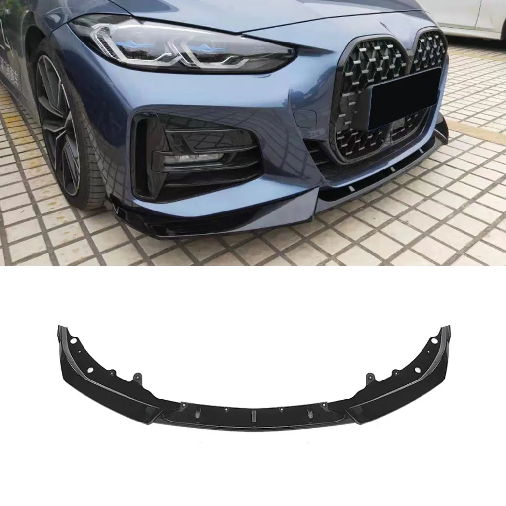 Car Front Bumper Lip Spoiler Diffuser Splitters Body Kit Aprons Cover Guard Trim For BMW 4 Series G22 G23 430i Coupe 2021-2024