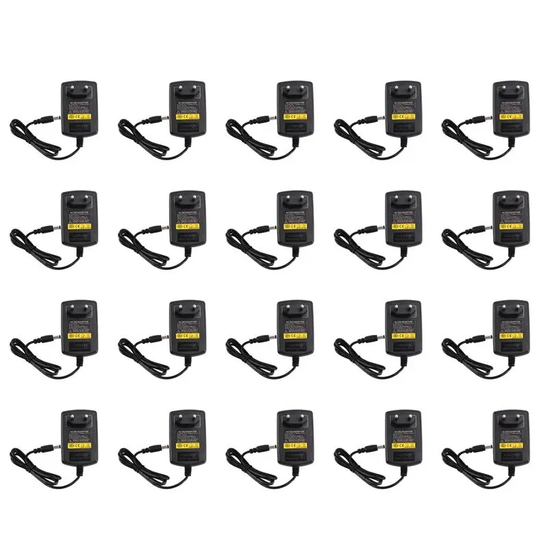 20X EU Plug AC 110V 220V Converter DC 24V 1A Power Supply Adapter Black