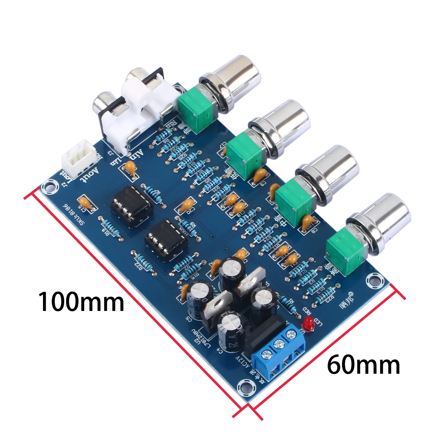 NE5532 Stereo Pre-amp Preamplifier Tone Board Audio 4 Channels Amplifier Module 4CH Control Circuit Telephone Preamp