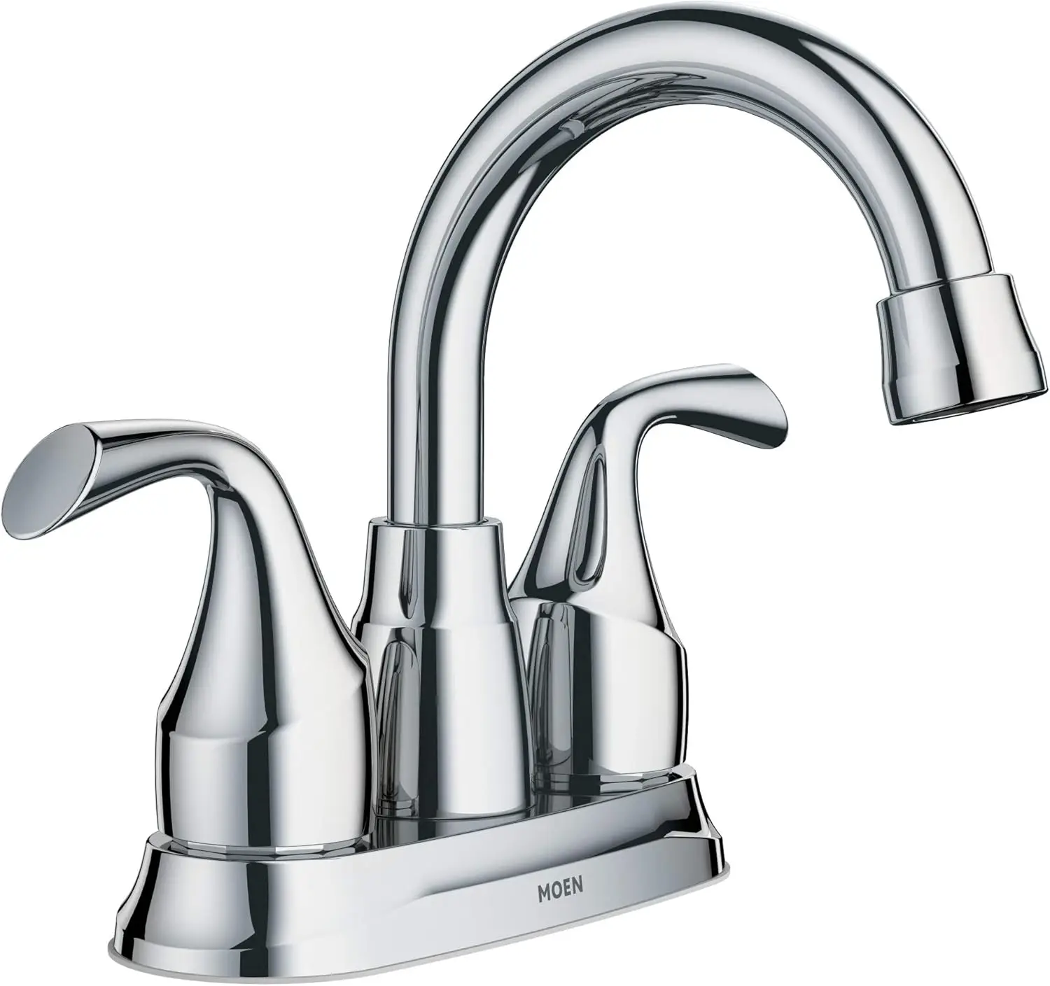 

Chrome Two-Handle Centerset Bathroom Sink Faucet with Drain Assembly, Durable and Stylish Design