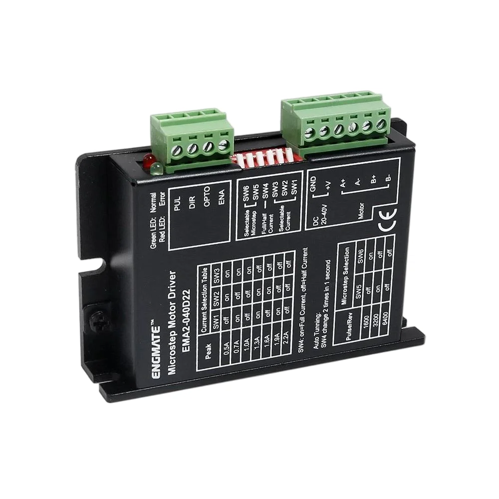 EMA2-040D22 สเต็ปเปอร์มอเตอร์ไดร์เวอร์สำหรับเครื่องกัดซีเอ็นซี DIY สูงสุด 20-40V DC 0.5A-2.2A