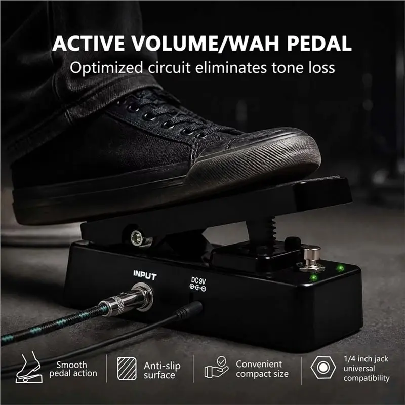 NALFI-For Electric Guitar 2-In-1 Active Volume Foot Pedal-Wah-Wah And Active Volume Control With True