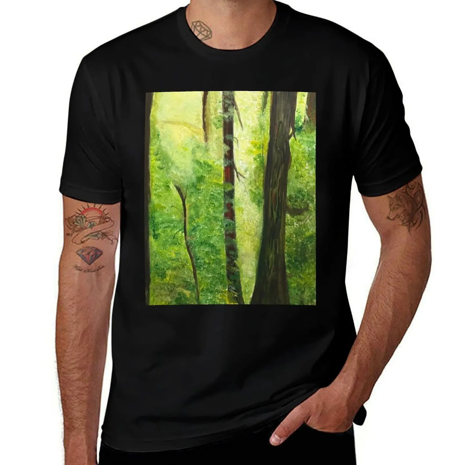 

Peaceful Forest T-Shirt man t shirts cotton men t shirt cotton 100% essential t shirt T-Shirt