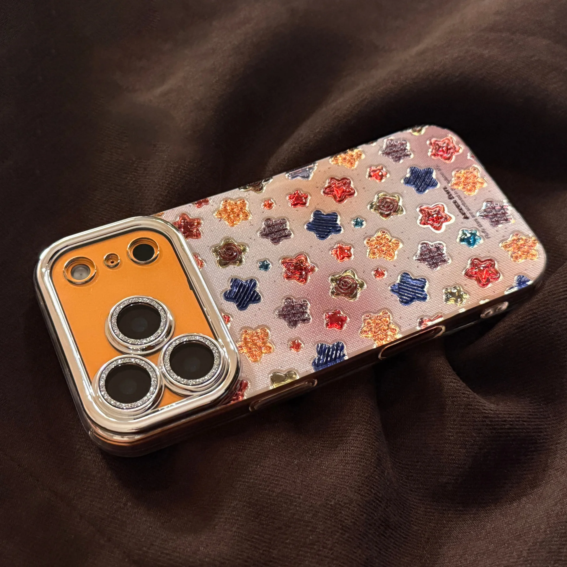 الكورية الملونة نجوم قضية الهاتف آيفون 17 الهواء 16 15 14 13 12 11 برو ماكس XS XR X 7 8 زائد بريق عدسة فيلم للصدمات غطاء