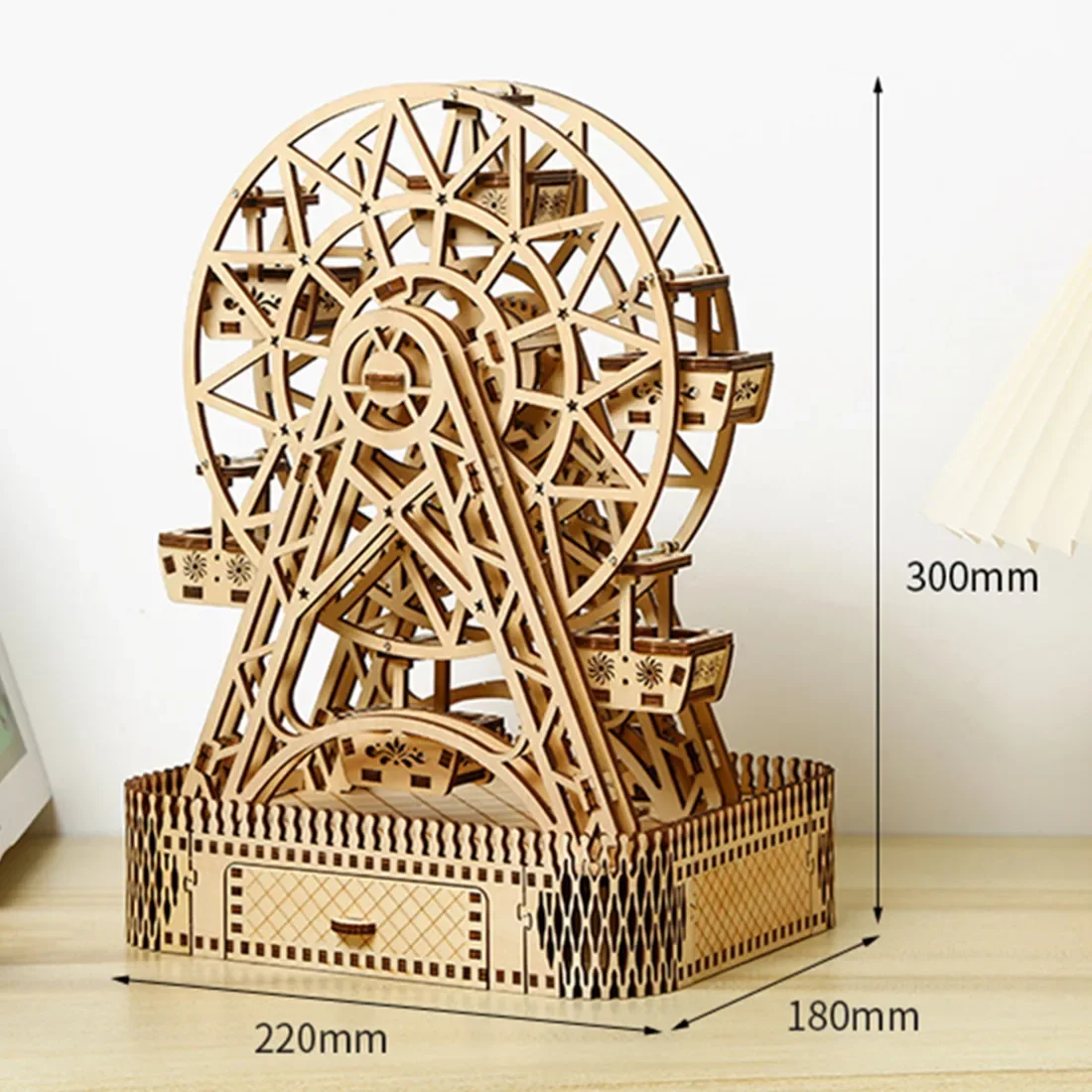 3d Wooden Puzzle Ferris Wheel Simulation Models DIY Assembly Toy Model Building Kits for Kids Adults Creative Gift