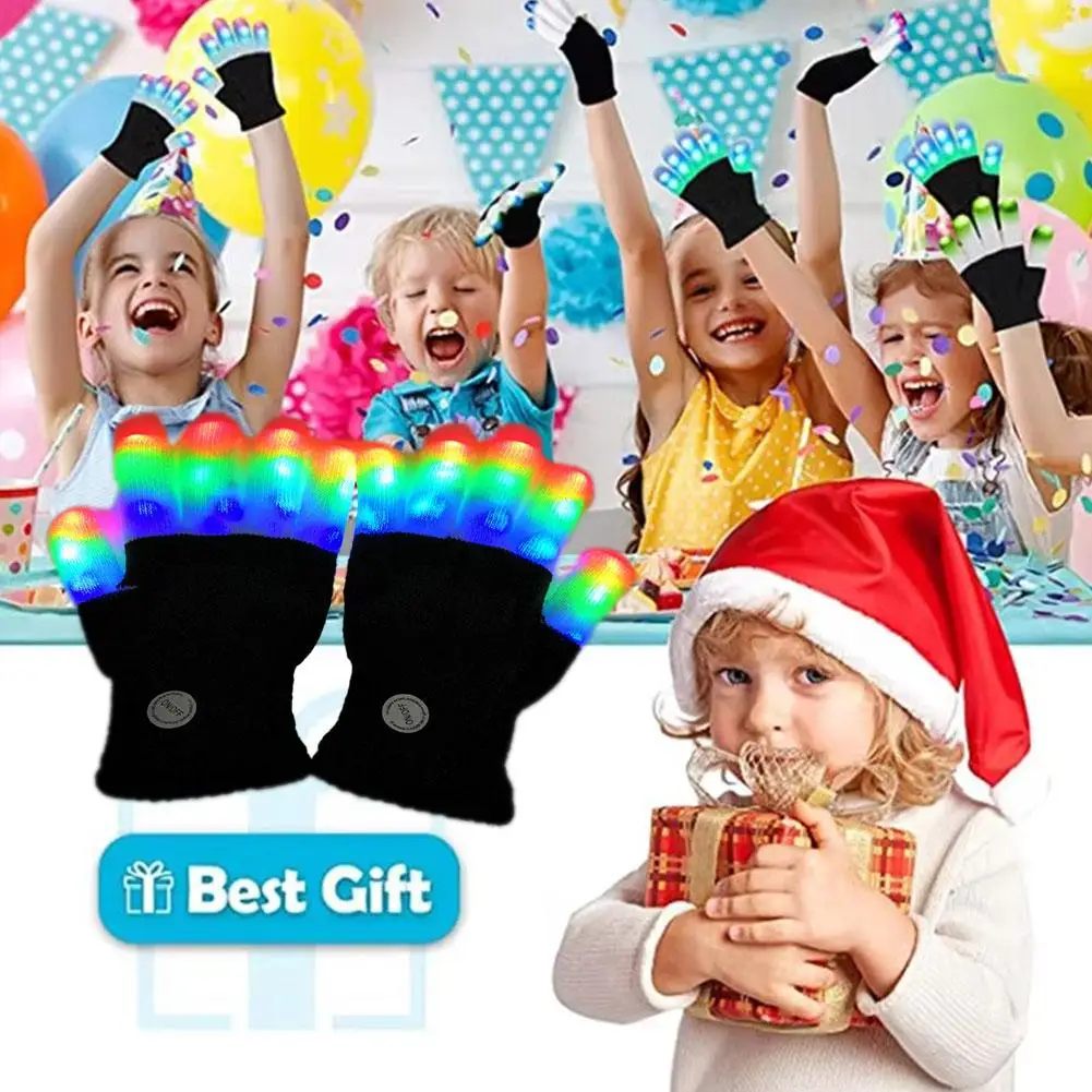 LED-licht knipperende handschoenen Glow in the Dark Dance Props Cheerleading speelgoedhandschoenen voor kinderen, volwassenen