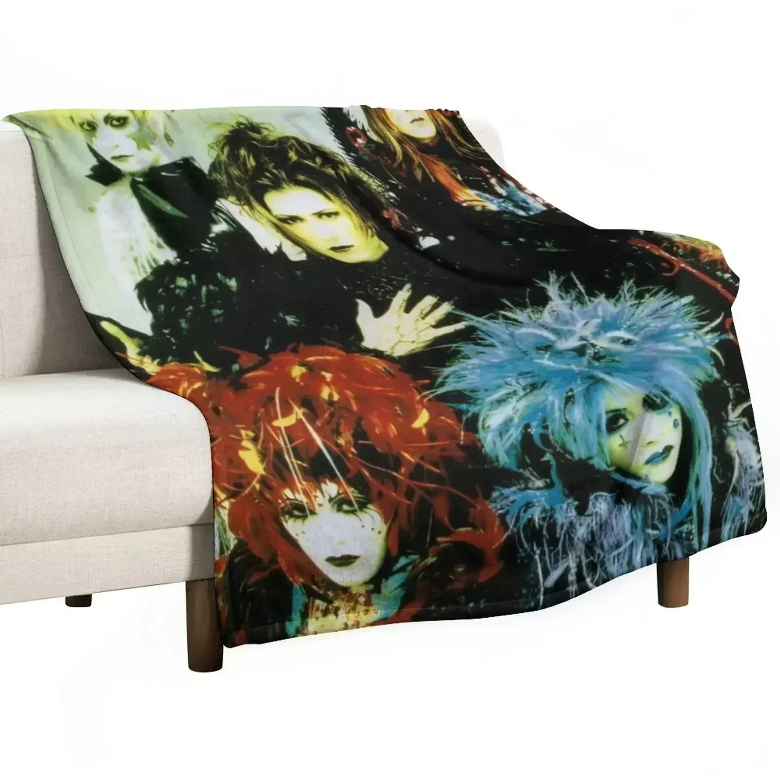 MALICE MIZER - merveilles Era Band Picture (Visual kei J-rock band with Gackt & Mana) Throw Blanket Sofa Throw Blankets