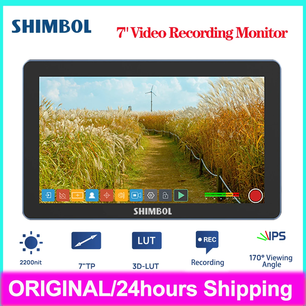 SHIMBOL 7inch Video Recording Monitor Memory-7PRO 1920x1080 Video Recording Monitor 3D LUT Output 2200Nits for DSLR Camera