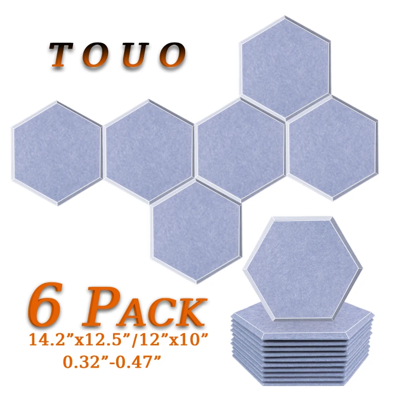 

TOUO Sound Insulation Acoustic Panel 6 Pcs Isolator Music Studio Soundproofing Wall Panel Room Recording Noise Absorbing