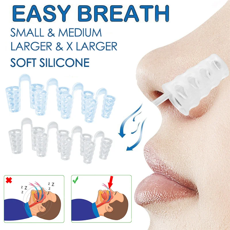 4pcs Anti Snore Apnea Nose Clip Anti-Snoring Breathe Aid Stop Snore Device Sleeping Aid Equipment Stop Snoring Sleep Aid