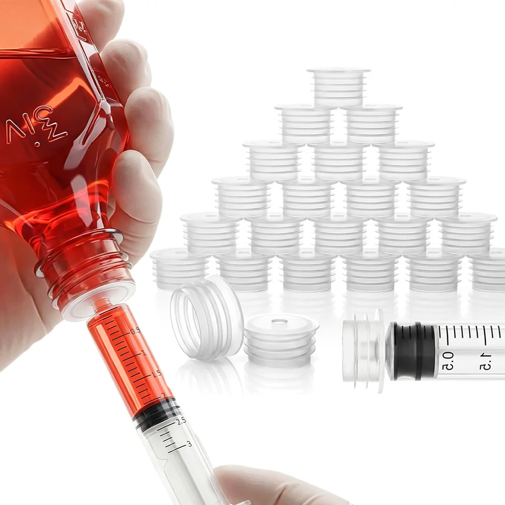 40-Piece Mixed Press-In Bottle Adapters (20 Small + 20 Medium) - Diversified Kit Suitable for 0.7