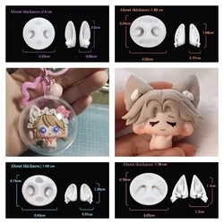 Ultra Light Clay Cartoon Doll Animal Ears Series Silicone Mold DIY Polymer Clay Animation Character Animal Ear Shape Making Tool