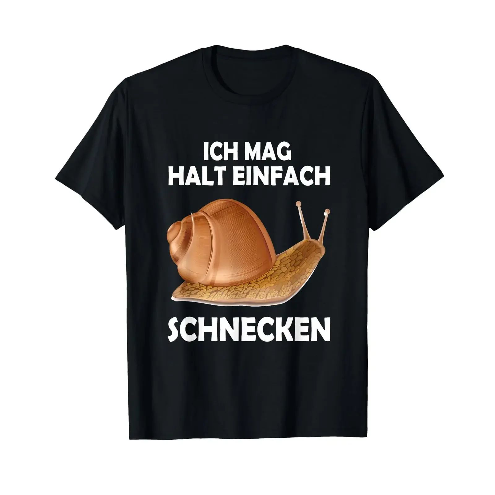 T shirt with German text I just like snails vintage Washed Soft Slightly Comfortable Casual Versatile Top For Everyday Wear